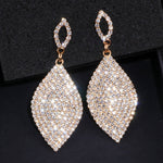 Classical Large Drop Bride Teardrop Shape Crystal Earrings