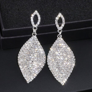 Classical Large Drop Bride Teardrop Shape Crystal Earrings