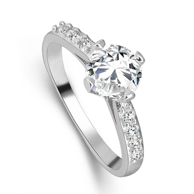 Silver Color Exquisite Bijoux Engagement Ring