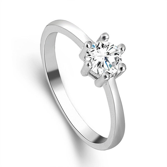 Silver Color Exquisite Bijoux Engagement Ring