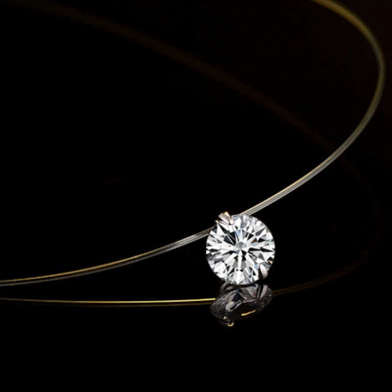 Clear Zircon Pendant Necklace