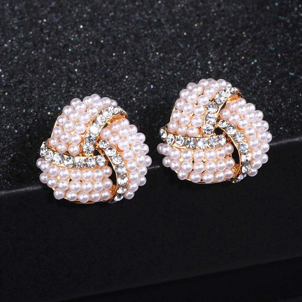 Fashion Triangle Simulated Pearl Earrings