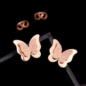 Classical Trendy Rose Gold Color Earrings