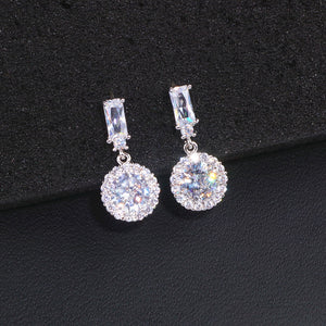 Classic Luxury Round Cubic Zircon Earrings