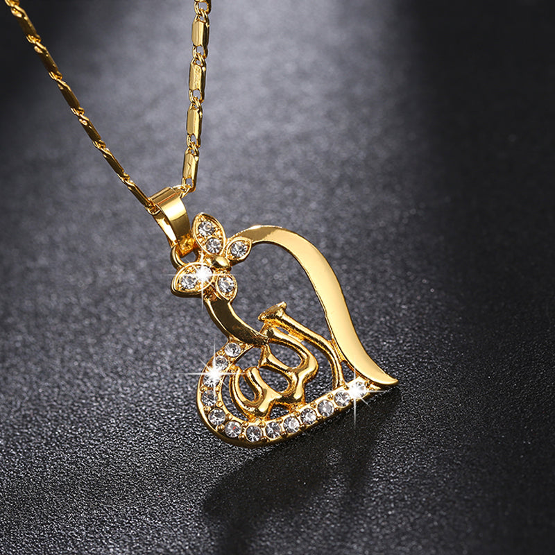 Heart Shape Gold-Color Muslim Nacklace