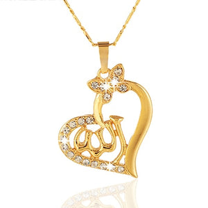 Heart Shape Gold-Color Muslim Nacklace