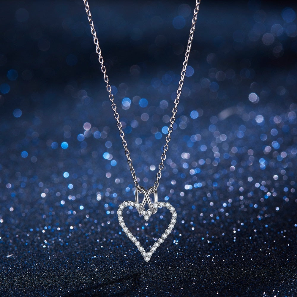 Fashion Love Heart Silver 925 Pendant Necklaces