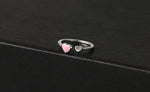 925 Sliver Double Love Opening From Swarovski Ring