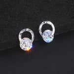 Trendy OL Style Simple Cubic Zirconia Stud Earrings