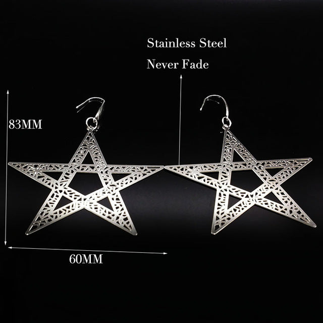 Pentagram Stainless Steel Earrings