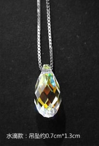 Crystals from Swarovski Water Drop Cube Sugar Crystal Pendant Nacklace