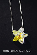 Crystals from Swarovski Water Drop Cube Sugar Crystal Pendant Nacklace