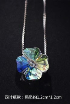 Crystals from Swarovski Water Drop Cube Sugar Crystal Pendant Nacklace