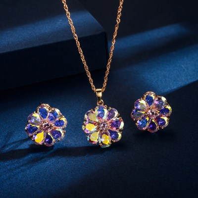 New Colorful from Swarovski Flowers Zircon Necklace