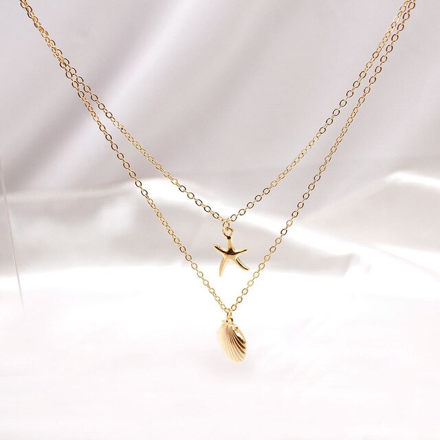 Fashion Jewelry Shell Multi-layer Necklace