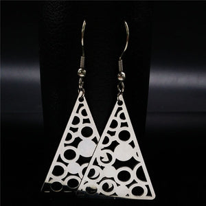 Flower Stainless Steel Statement Earrings