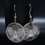 Flower Stainless Steel Statement Earrings