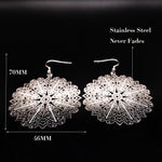 Flower Stainless Steel Statement Earrings