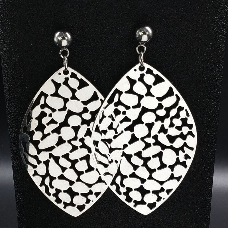 Fashion Leaf Stainless Steel Stud Earrings