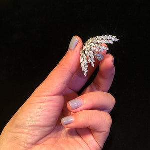 Silver Color White Crystal CZ Big Fashion Open Ring