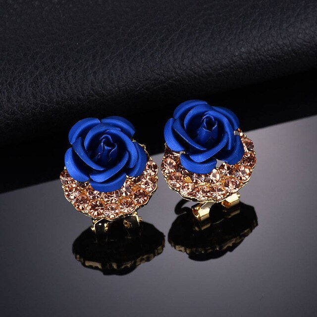 Brincos Color in Red Rose Earrings