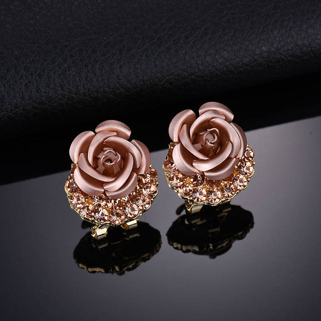 Brincos Color in Red Rose Earrings