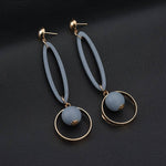 Fashion Round Pendant Beaded Earrings