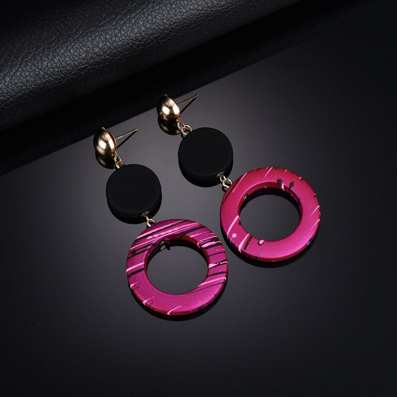 Acrylic Exaggerated Large Round Drop Pendant Earrings