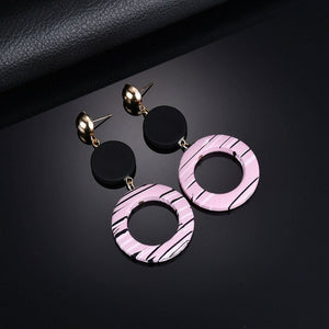 Acrylic Exaggerated Large Round Drop Pendant Earrings