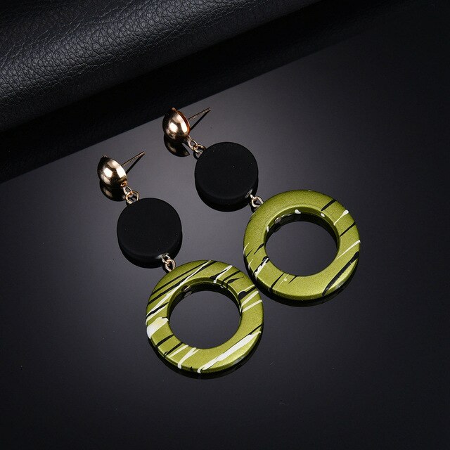 Acrylic Exaggerated Large Round Drop Pendant Earrings