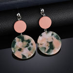 New Colorful Acetate Acrylic Pattern Flower Style Wooden Earrings