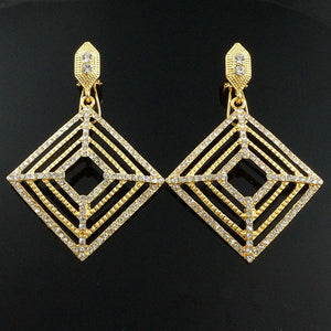 Gold Rhinestone Big Crystal Wholesale Price Earrings