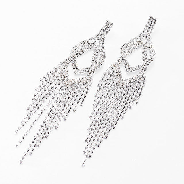 New Fashion Crystal Tassel Earrings