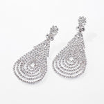 New Clear Multiple Crystal Silver Plated Drop Earrings