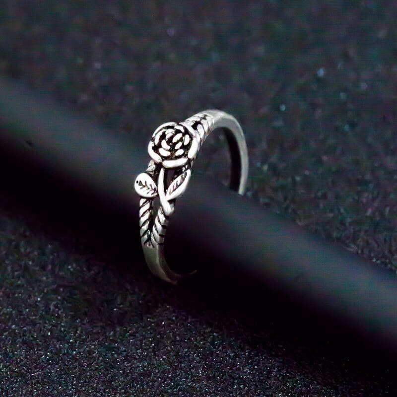 Thai silver Color Rose Flower Ring