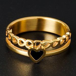 Statement Gold Silver Color Heart Ring