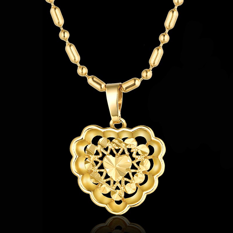 Gold Color Love Heart Necklace