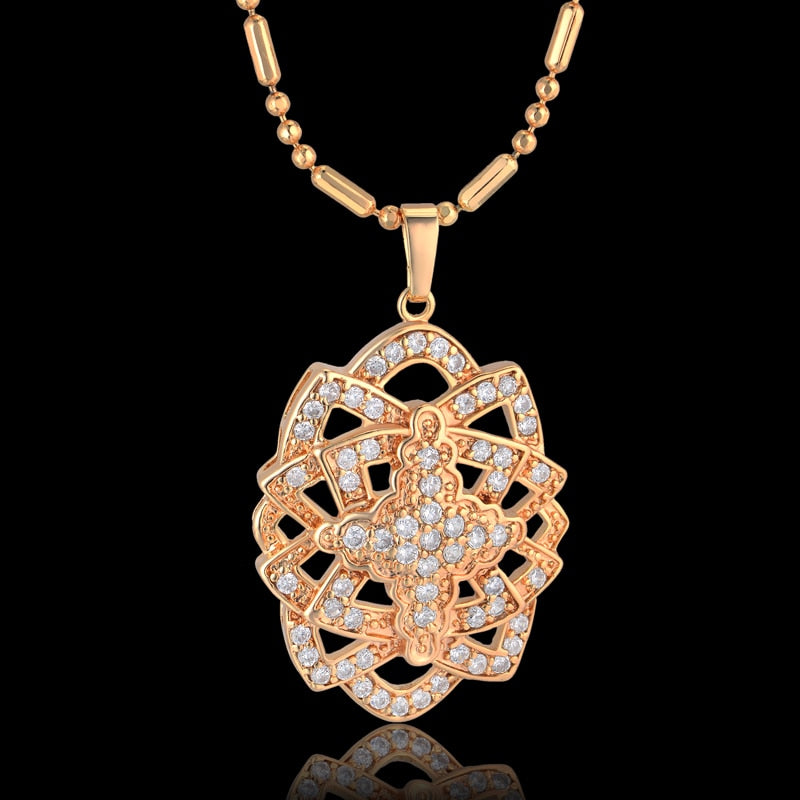 Gold Color CZ Cubic Zirconia Collier Bijoux Necklace